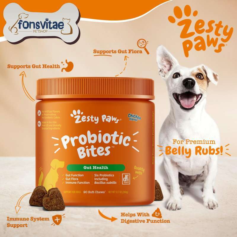Jual Zesty Paws Probiotic Bites For Dogs Vitamin Pencernaan