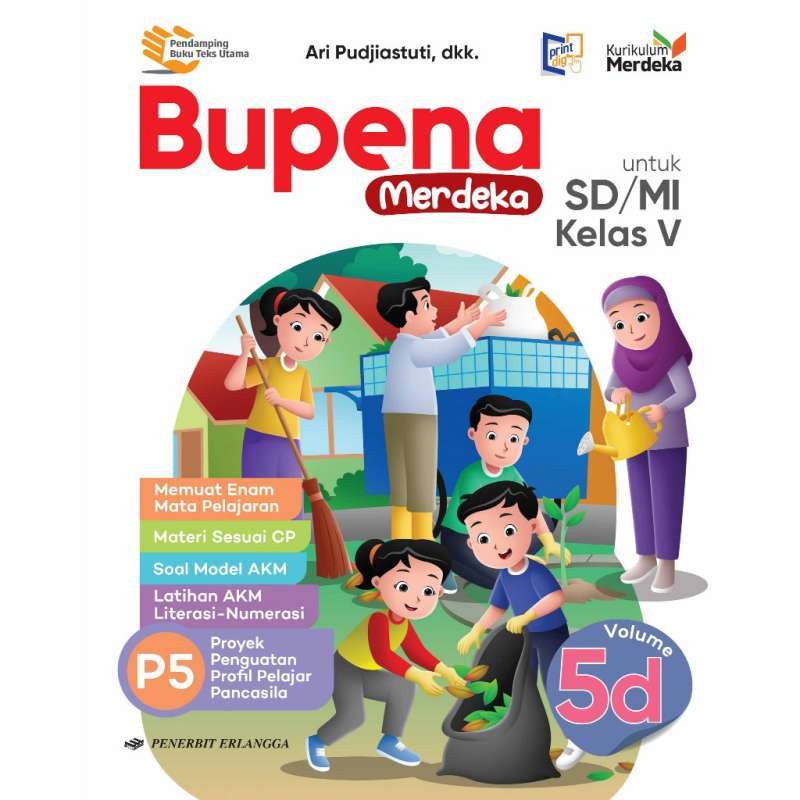Jual [erlangga Official] Bupena Merdeka Sd/mi Kelas 5a 5b 5c 5d ...