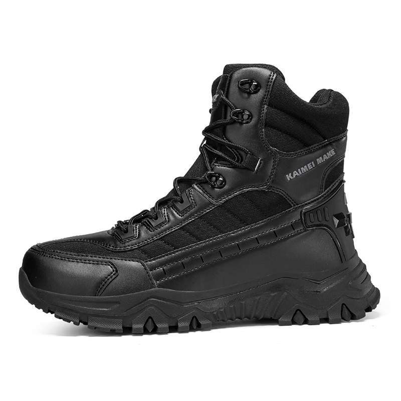 Sepatu Hiking Pria New Autumn Winter Men's Boots Outdoor Non-slip Male  Hiking Boots Breathable Men Work Ankle Boots Men Motorcycle Boots #807 Black