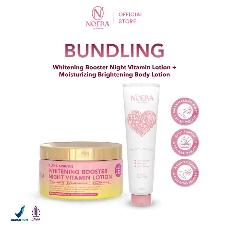 cara pakai l glutathione moist whitening lotion Promo Noera Bundling Booster Night Vitamin + Moisturizing Brightening Body Lotion Diskon 21% Di Seller Noera By Reisha ID Flagship Store - Soreang, Kab. Bandung Skin Whitening Anti Aging PLEASE CHOOSE VARIANT:BOTTLE 60 CAPS 美肌