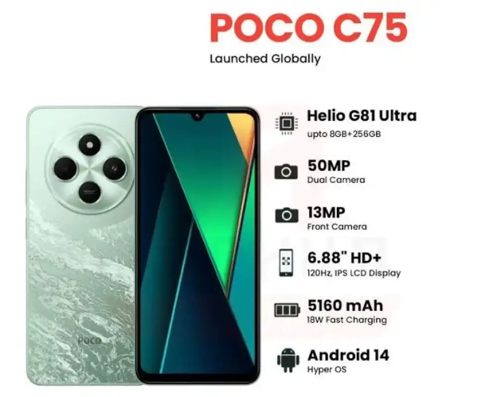 Jual Poco C75 (6/128gb) (8/256gb) | Layar 6,88 | 50mp Ai | Refresh