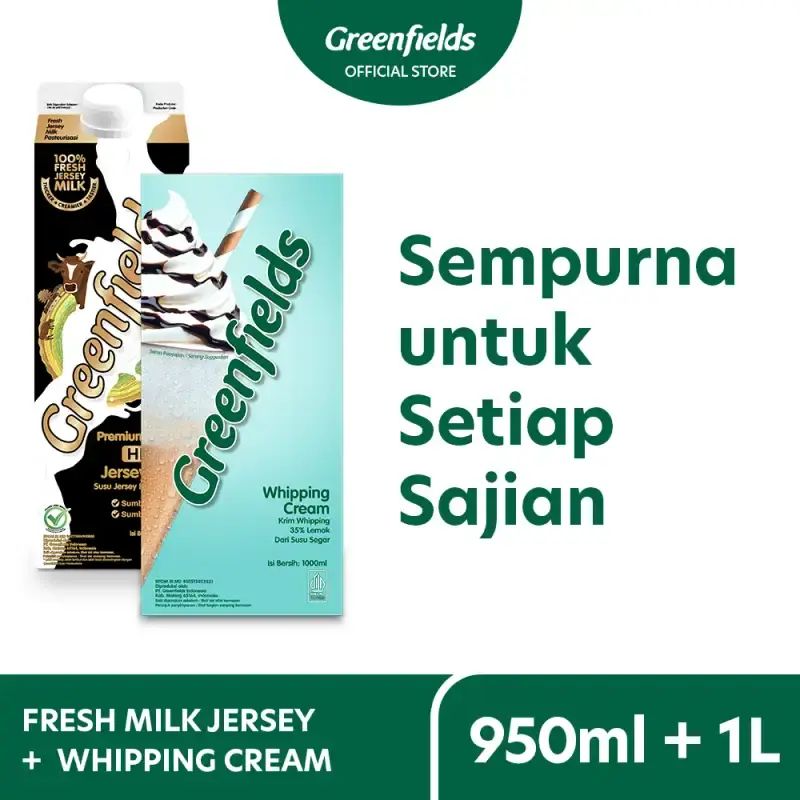 Jual [home Chef] Greenfields Fresh Milk 950 Ml Jersey + Whipping Cream ...