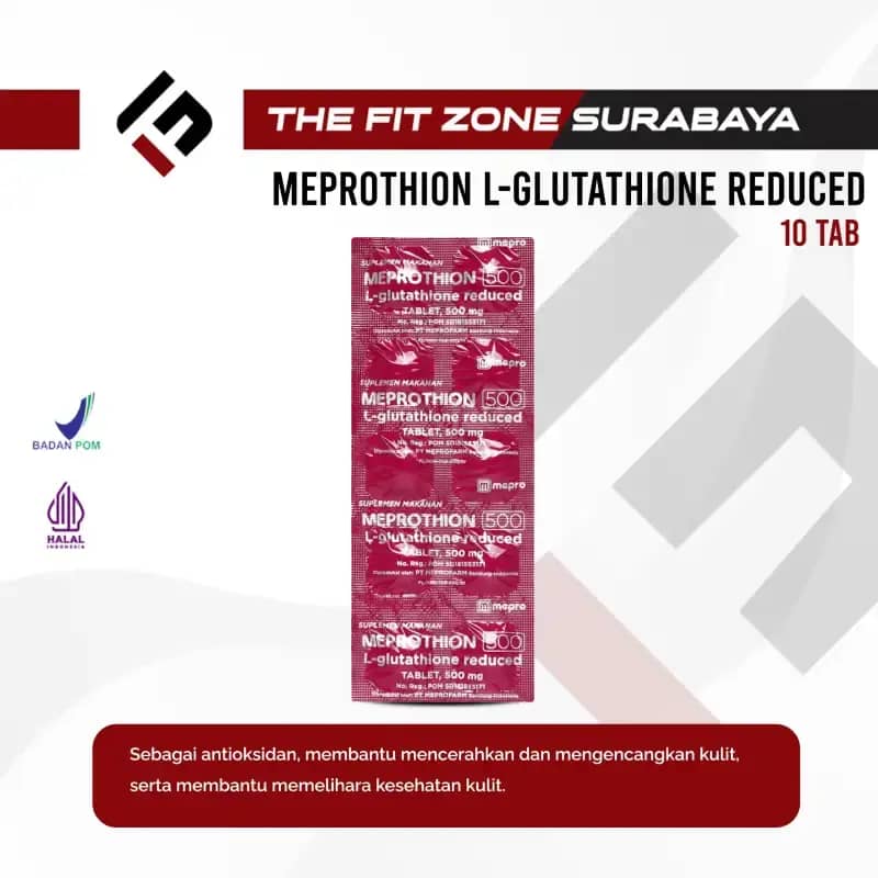 Jual Meprothion 500mg 1 Strip @10 Tablet L-glutathione Suplemen Kecantikan  Kesehatan Kulit Di Seller Thefitzonestore - Kebraon, Kota Surabaya | Blibli