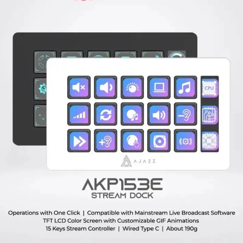 Promo Ajazz Akp153e Visual Custom Console 15% Layout W/ 1 Lcd Side ...