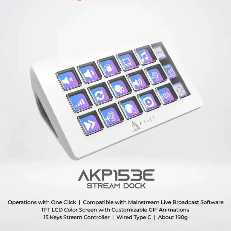 Promo Ajazz Akp153e Visual Custom Console 15% Layout W/ 1 Lcd Side ...