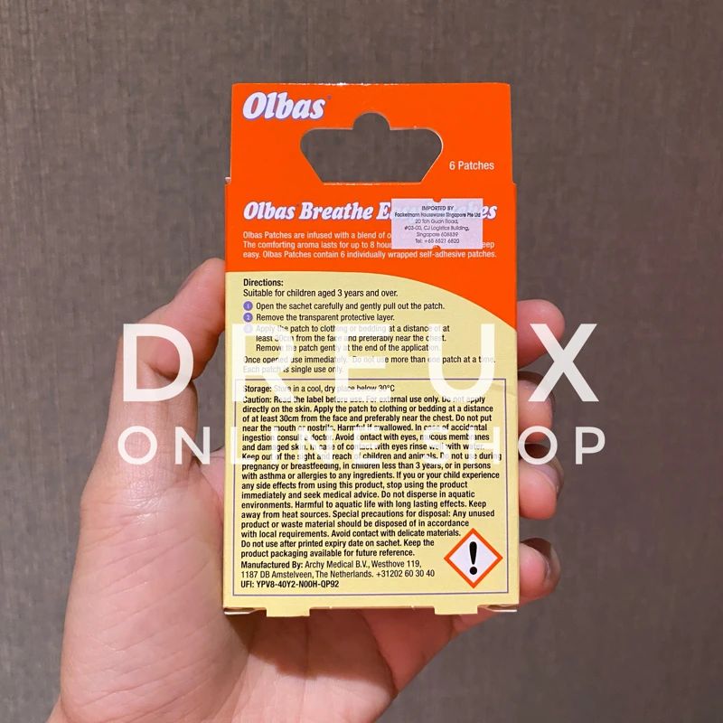 Jual [import] Olbas Breathe Easy Patches 6 Patches / Box Made In The ...