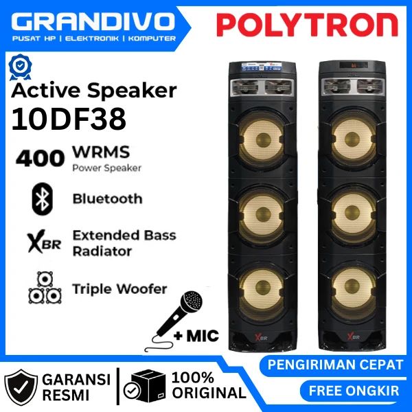 Jual Speaker Aktif Polytron Pas 10df38 Karaoke 10inch | Stereo Speaker ...