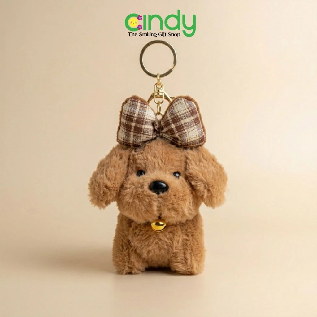 Cindy Gantungan Kunci Boneka Anjing Lucu Plush Keychain Puppy Cute Doll Tas  Backpack Aksesoris Wanita Anak