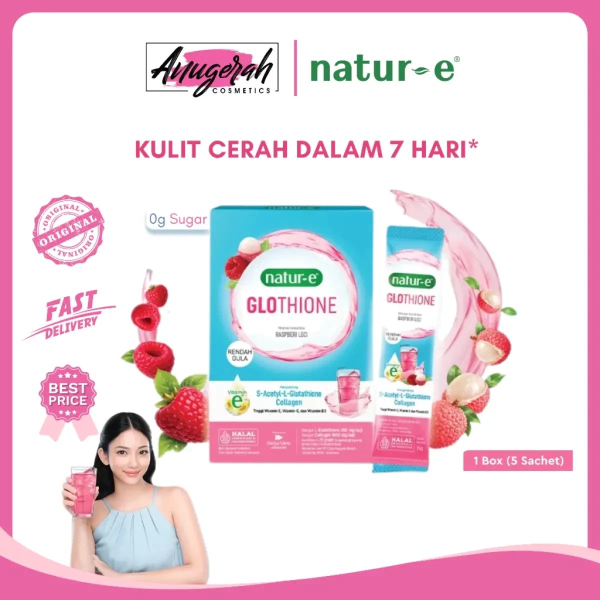 Promo Natur-e Glutathione Next-gen Brightening Berry Collagen Drink 1 Box - Minuman Serbuk Collagen Untuk Kulit Cerah Dan Bercahaya Diskon 39% Di Seller Anugerah Beauty Flagship Store - Ciamis, Kab. Ciamis