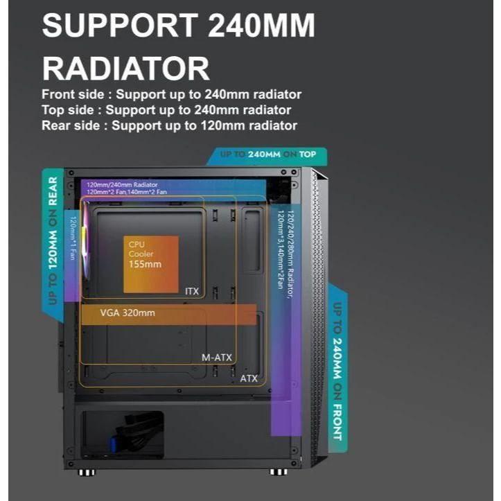 Jual Venomrx Mystra Mid Tower Atx Case Pc Rgb - Black Di Seller Impc ...