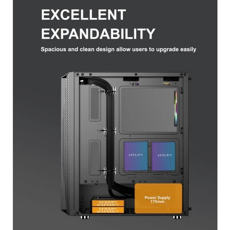 Jual Venomrx Mystra Mid Tower Atx Case Pc Rgb - Black Di Seller Impc ...