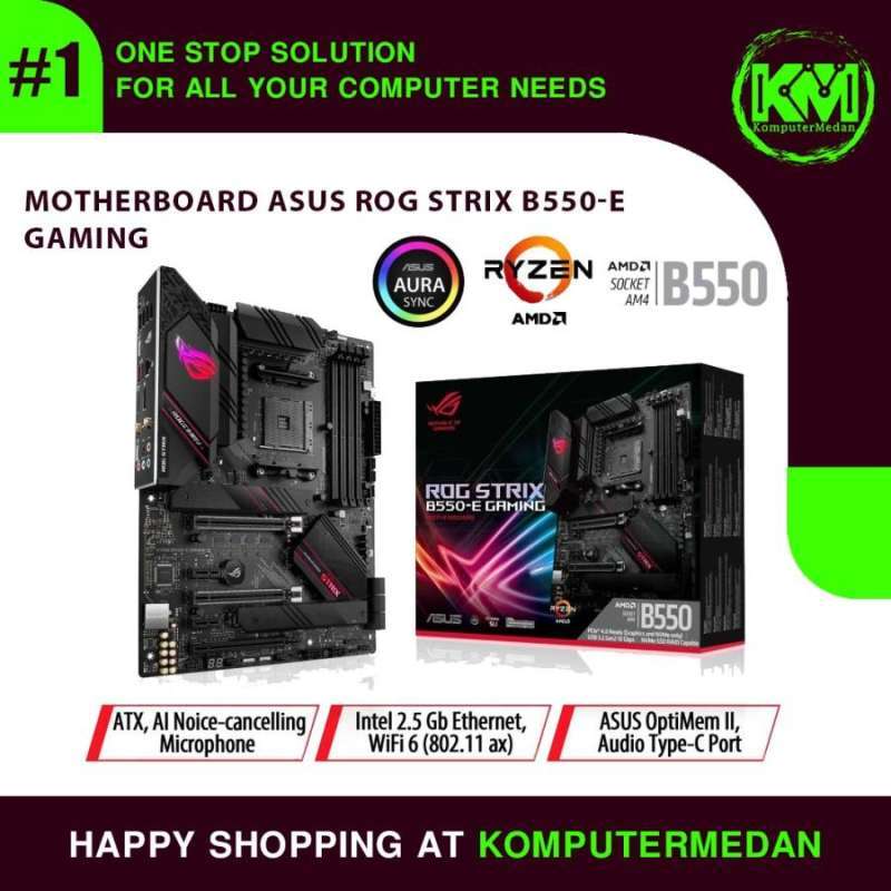Jual Motherboard ASUS ROG STRIX B550E GAMING di Seller KomputerMedan Official Store Komputer