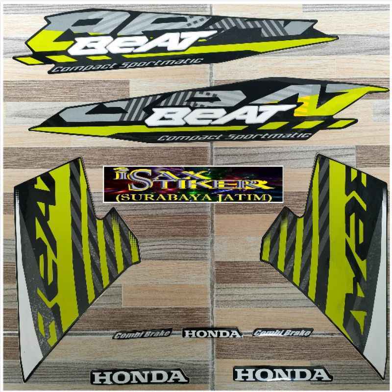 Promo striping berkualitas original Honda beat hitam hijau tahun 2020