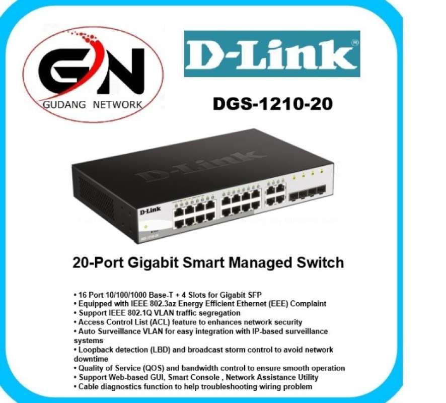 Jual Dgs-1210-20 20-port Layer 2 Smart Managed Gigabit Switch Di Seller ...