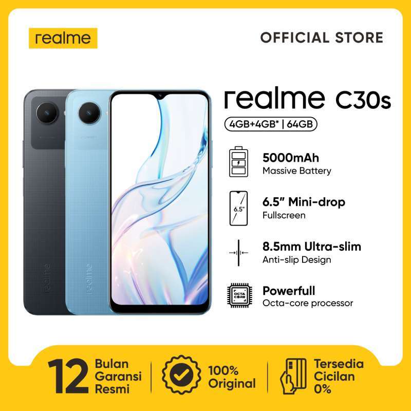 Jual Realme C30s 4gb+4gb* 64gb (5000mah Massive Battery 6.5