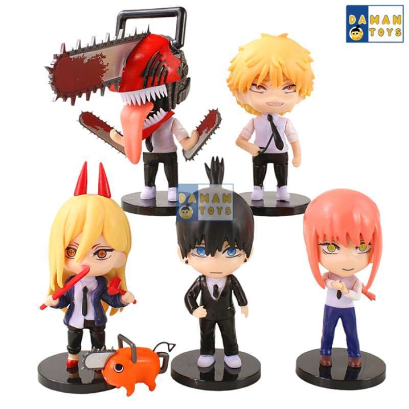 Denji Figur Aus Chainsaw Man – 10 Cm Große Anime-Statue Mit Austauschbarem Gesicht