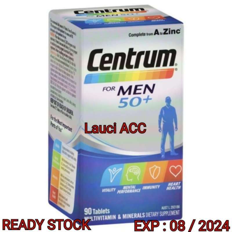Promo CENTRUM FOR MEN 50+ MULTI VITAMIN DAN MINERAL 90 TABLET Diskon 23