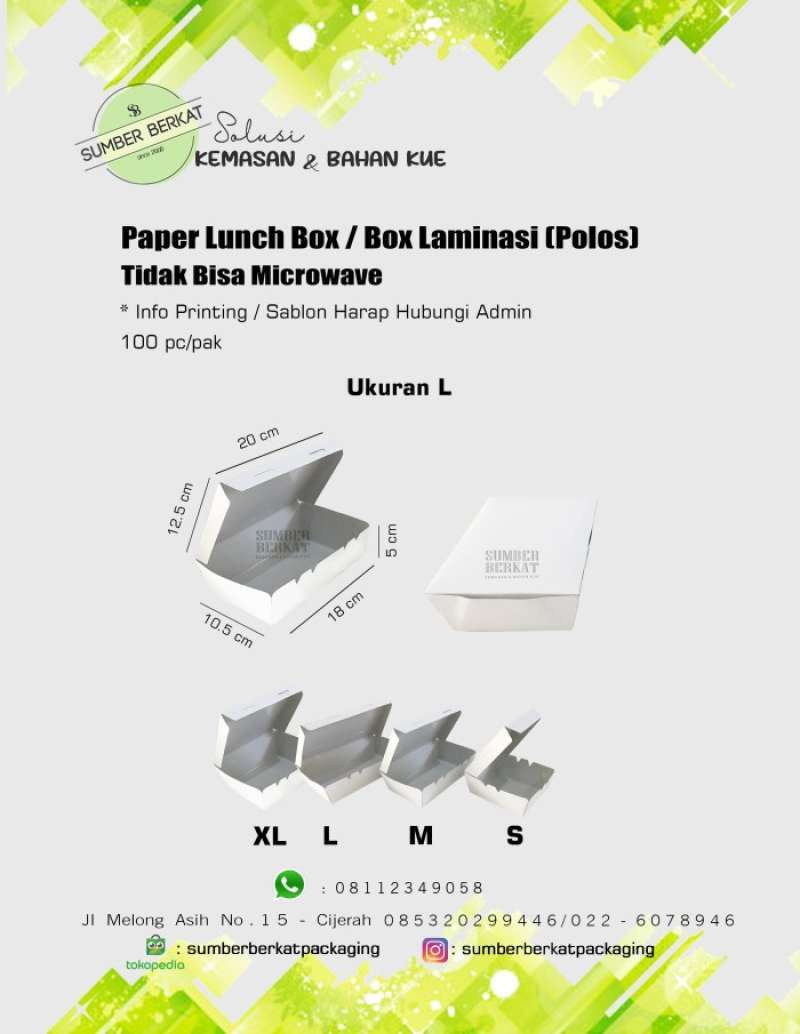 Promo Paper Lunch Box Duplex L (100 pc) Merk Daun Diskon 33 di Seller Dapuran Ndeso Tugu
