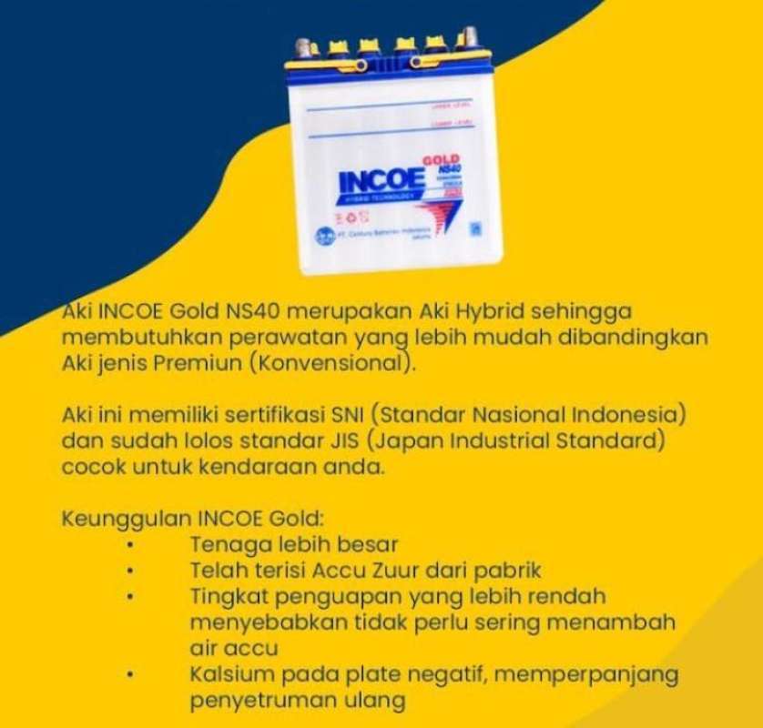 Jual Aki Mobil Suzuki Escudo Lama INCOE GOLD Astra NS60 Aki Basah 12V