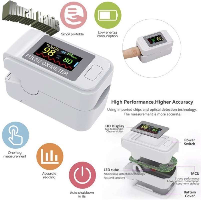 Jual Pulse Oximeter Fingertip Oxymeter Spo2 Pengukur Detak Saturasi ...