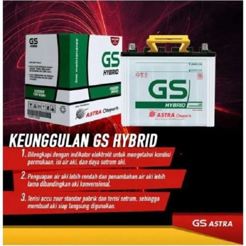 Jual Aki Mobil Toyota Kijang Diesel GS HYBRID NS70 Aki Basah 12V / 65Ah
