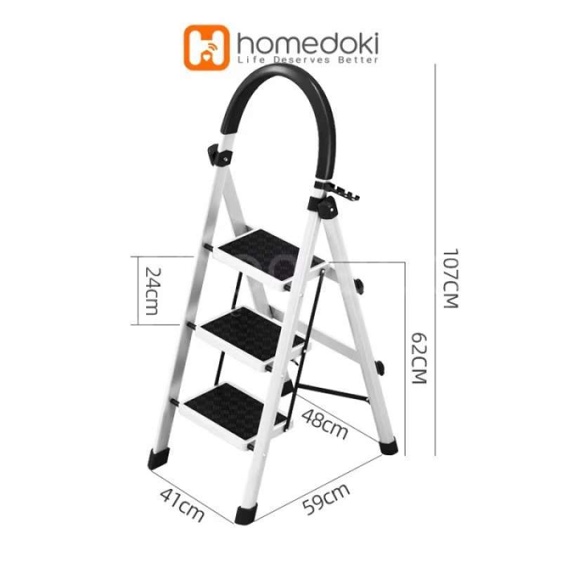 Promo Tangga Lipat Besi Padat Dengan 3/4 Langkah Tangga Baja Rumah