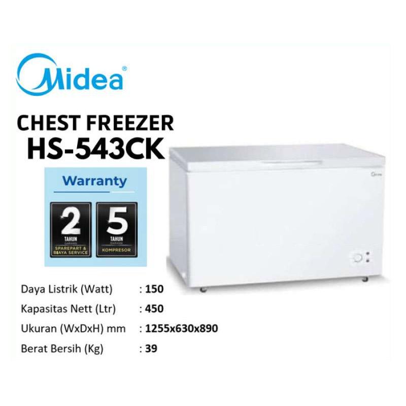Promo Midea Hs543Ck Chest Freezer Midea 450 Liter Diskon 23 di Seller