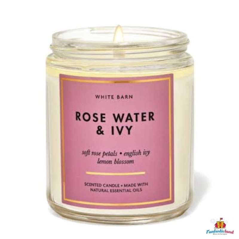 Promo Bath & Body Works / Bbw Single Wick Candle Rose Water & Ivy