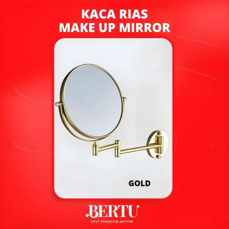 Jual KACA RIAS MAKE UP PEMBESAR 2 SISI KACA CERMIN WASTAFEL GOLD EMAS ...