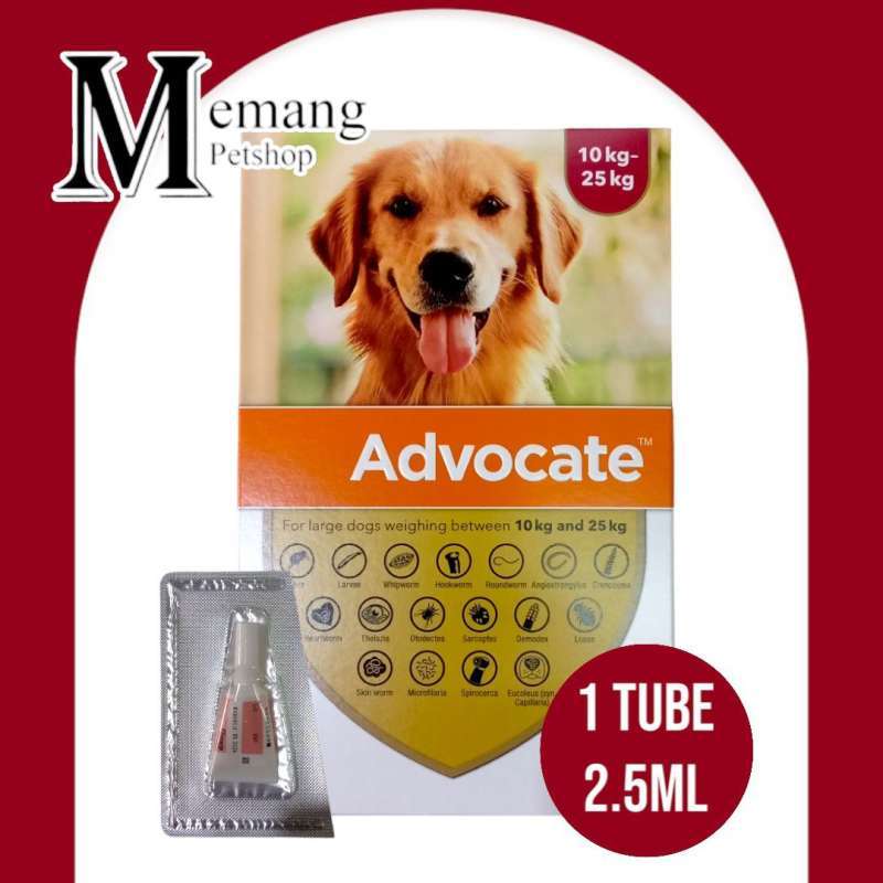 Jual Advocate Dog L 1 Tube Obat Kutu Cacing Anjing 10 25Kg di