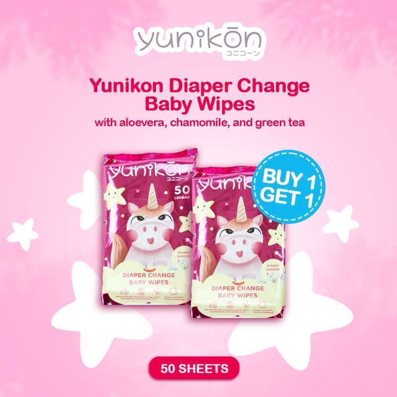 Jual [buy 1 Get 1] Yunikon Diaper Change Baby Wipes [50 Sheets] Di