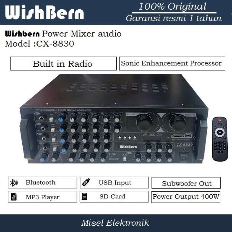 Promo Ampli Mixer Karaoke Wishbern 400 Watt Usb Bluetooth Dan Radio