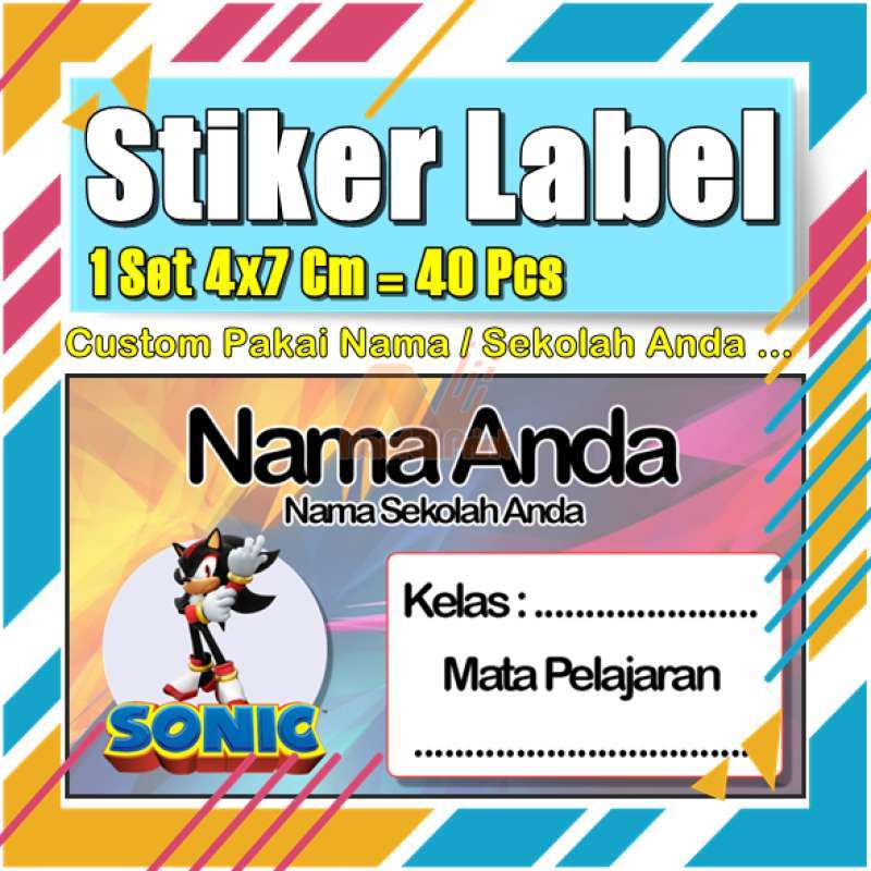 Jual Stiker Label Sonic Model G Buku Pelajaran Anak Vol-303 di Seller ...