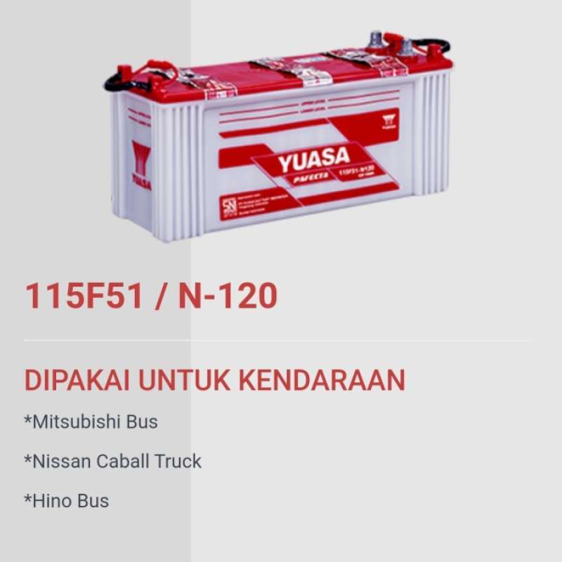 Promo Aki Basah N120 Yuasa (Non Air Zuur) /Aki Truk Besar 12V 120Ah