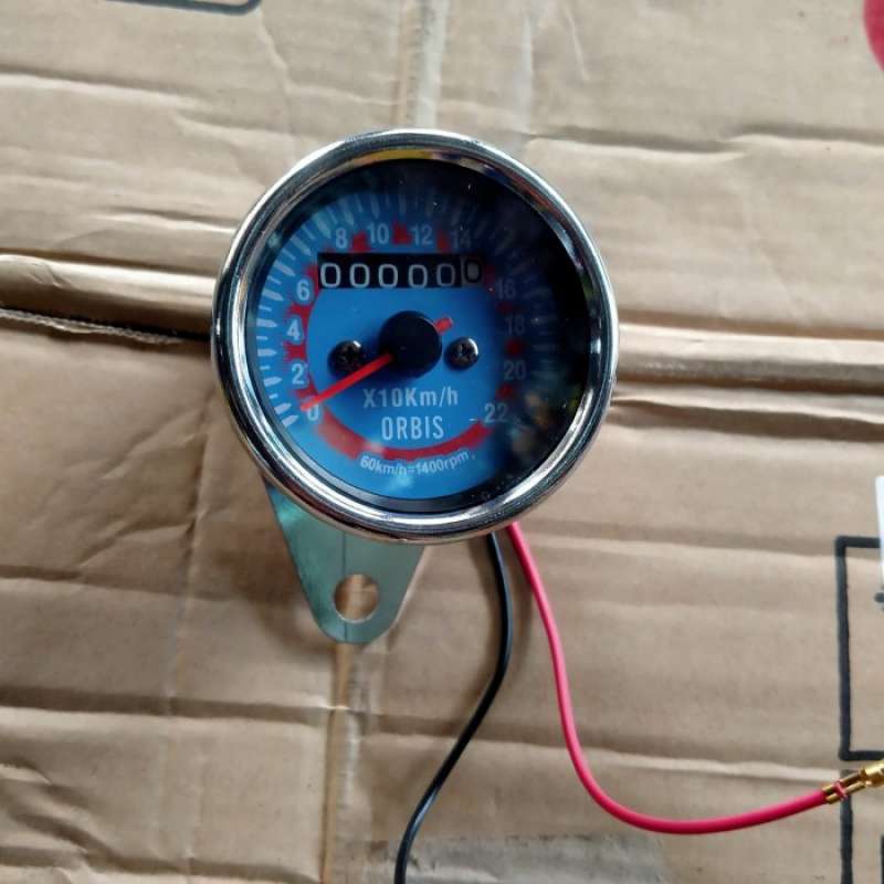 Promo Speedometer Tachometer Rpm Km Led Orbis Bulat Crome Universal ...