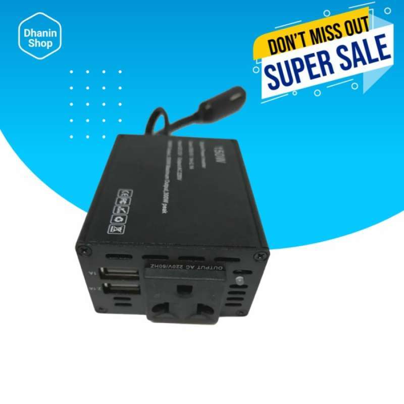 Promo Power Inverter Car Mobil Dengan 2 Usb Port 150W Dc To Ac 220V ...