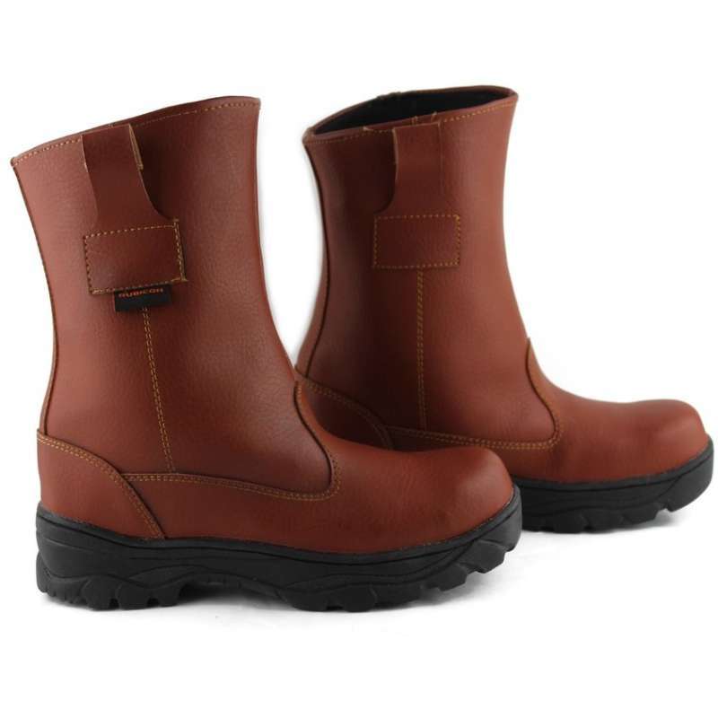 Promo Rubicon Cowboy Tan Boots Safety Selobong Proyek Pria Work Sepatu ...