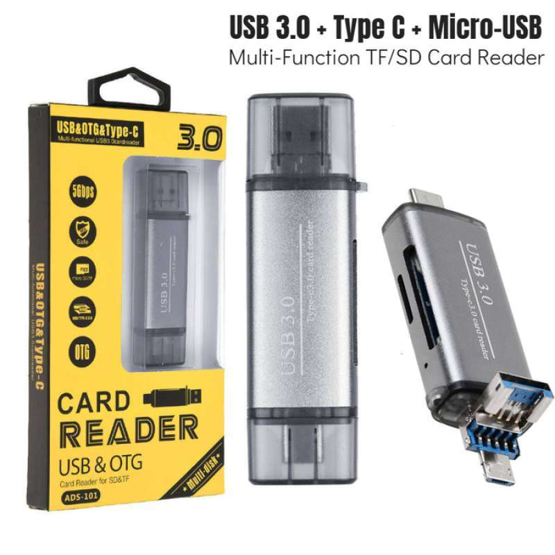 3 in 1 Type C to USB SD TF Memory Card Reader OTG HUB USB C -SD Card Reader Adapter