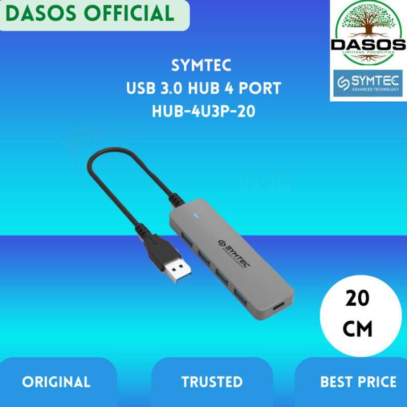Promo symtec usb 3 0 hub 4 ports with type c power port 20cm hub 4u3p