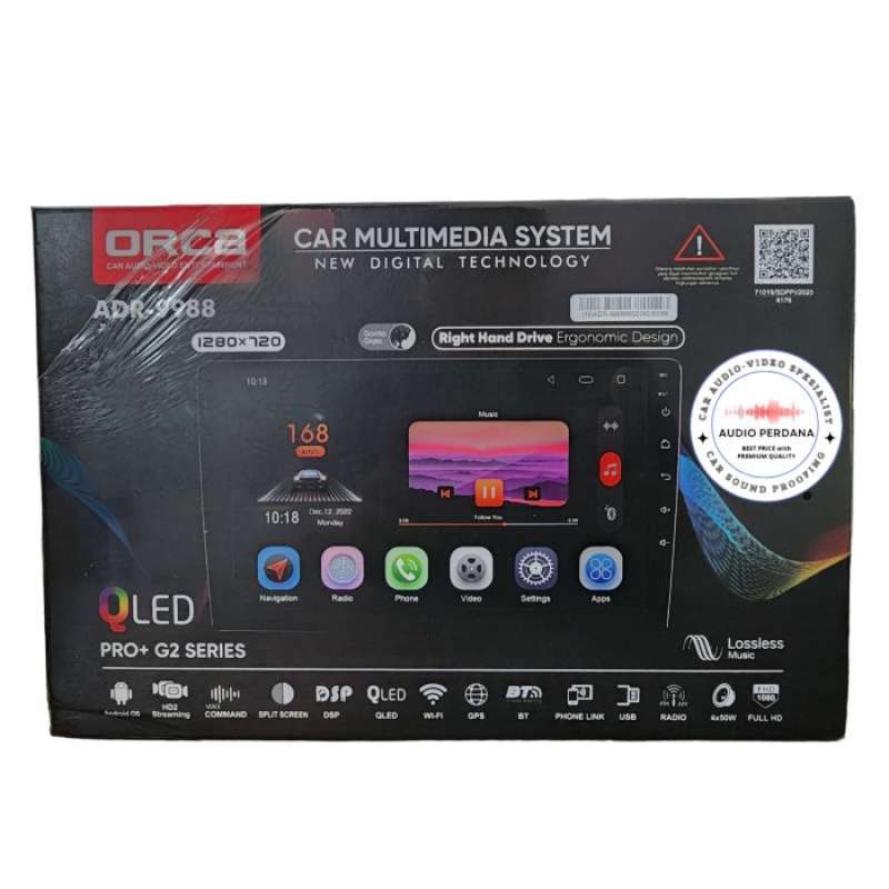 Jual Head Unit Android Auto CarPlay ORCA ADR 9988 PRO+ 10 inch Plus DVR