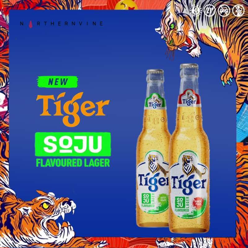 Jual Tiger Soju Infused Lager Beer Grape Peach Bottle 330ML di Seller