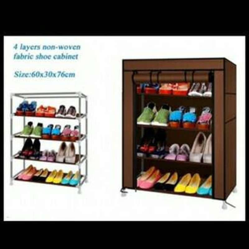Cover Rak Sepatu Promo Rak Sepatu Cover 5 Tingkat, 4 Ruangan Diskon 39% di Seller Kuniy ...