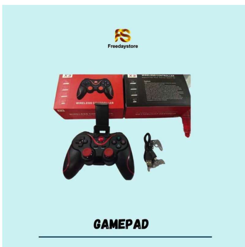 Jual X3 GAMEPAD JOYSTICK BLUETOOTH PLUS HOLDER HP X3 WIRELESS