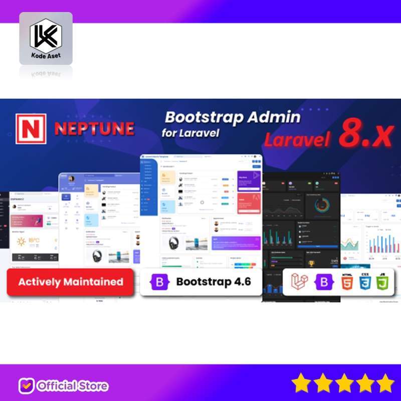 Promo SOURCE CODE APLIKASI NEPTUNE LARAVEL ADMIN UI TEMPLATE BY ...
