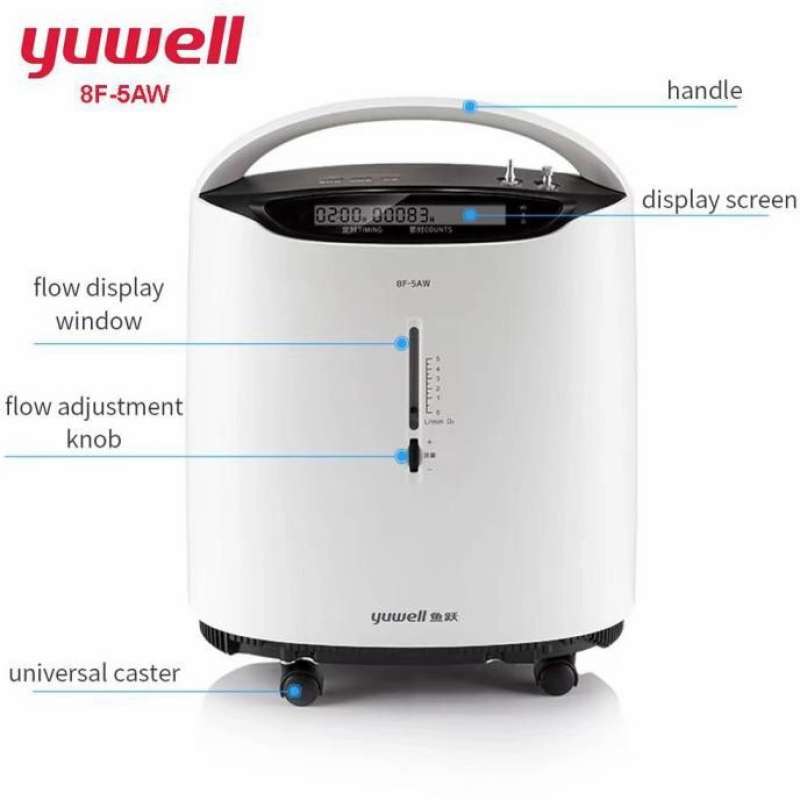 O2 Genrator Yuwell Promo Yuwell 8F-5AW 5L Oxygen Concentrator Portable Oxygen Generator ...