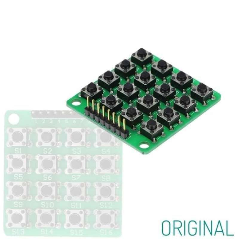 Jual 4x4 Matrix 16 Key Push Button 8pin Keyboard Keypad Module for ...
