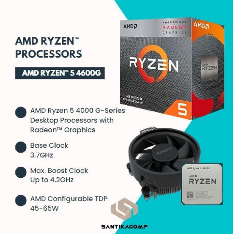 Promo Processor AMD Ryzen 5 4600G With Radeon Graphics - Socket AM4 Box ...