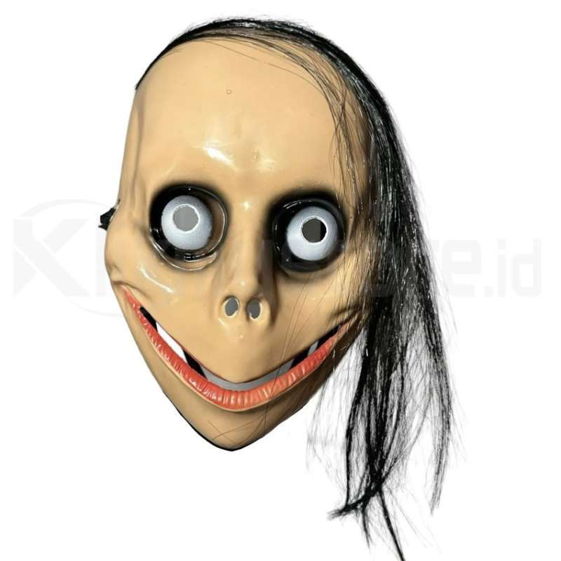 Jual Topeng Momo Hantu Rambut Seram Urban Legend Horor Mask Pesta