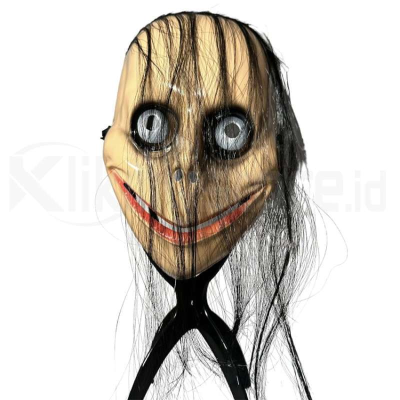 Jual Topeng Momo Hantu Rambut Seram Urban Legend Horor Mask Pesta