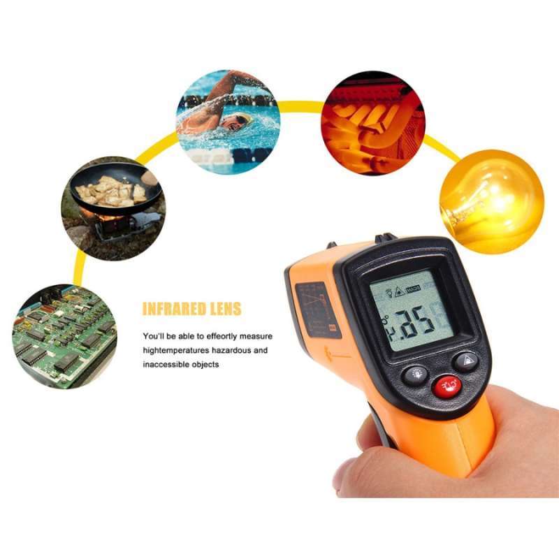 Promo Termometer Infrared Pengukur Suhu Panas Thermogun Thermometer ...
